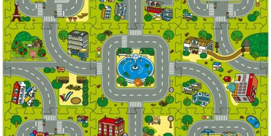 9pcs traffic Route puzzle mat