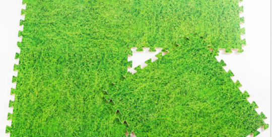 green grass floor tiles