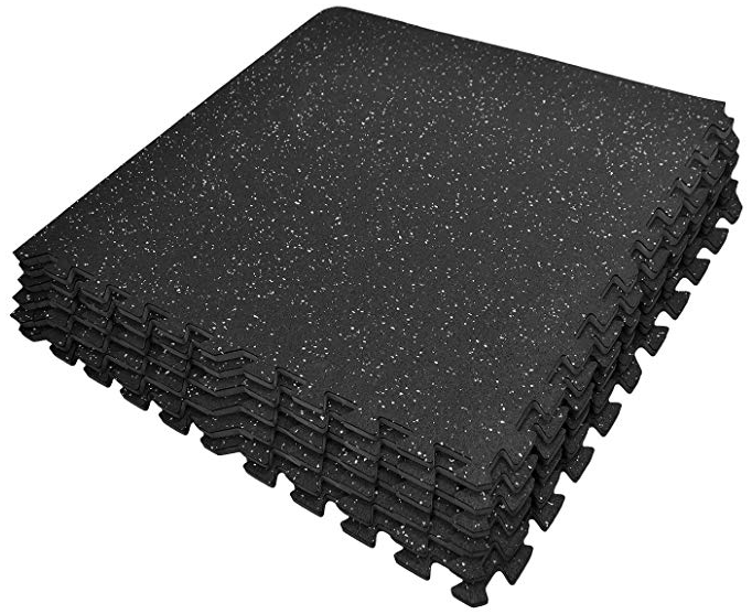 EL Premium Eva Foam Puzzle Black & Grey Exercise Mat with Interlocking Tiles and Borders
